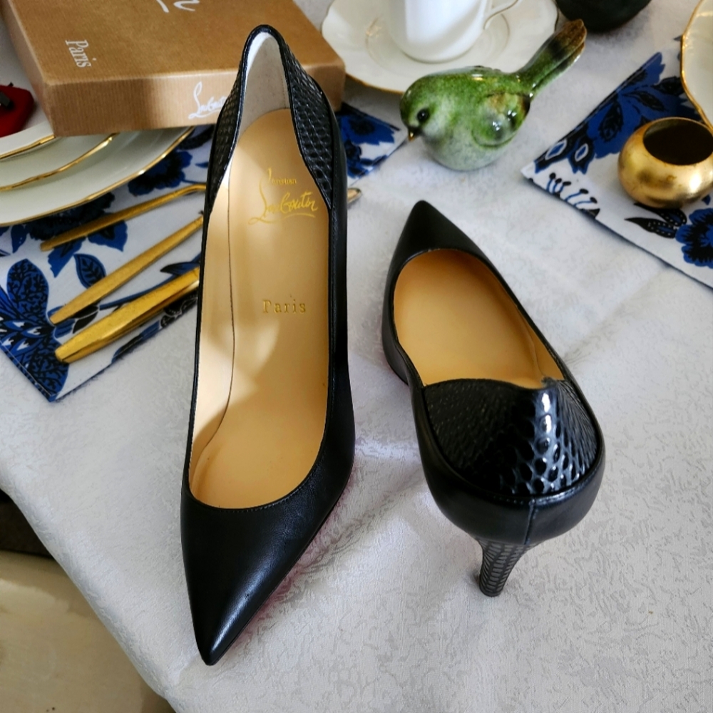 Never worn Christian Louboutin Black High Heel Shoes.